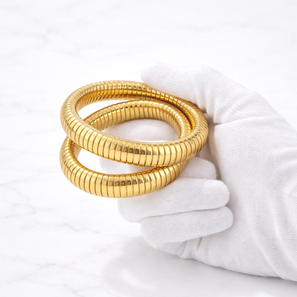 Double Bangle Bracelet Set (2 Pieces) | 18K Gold Plated