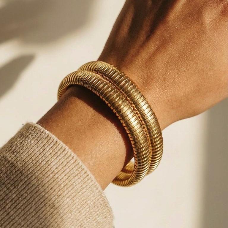 Double Bangle Bracelet Set (2 Pieces) | 18K Gold Plated