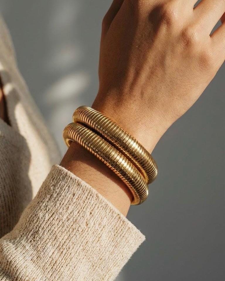 Double Bangle Bracelet Set (2 Pieces) | 18K Gold Plated