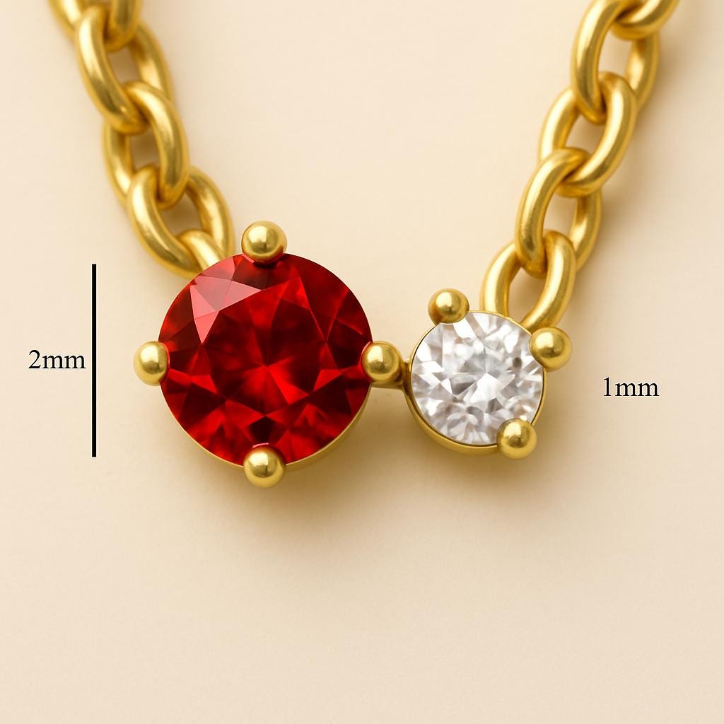 Gold Plated Birthstone Crystal Necklace: Dainty Zircon Pendant