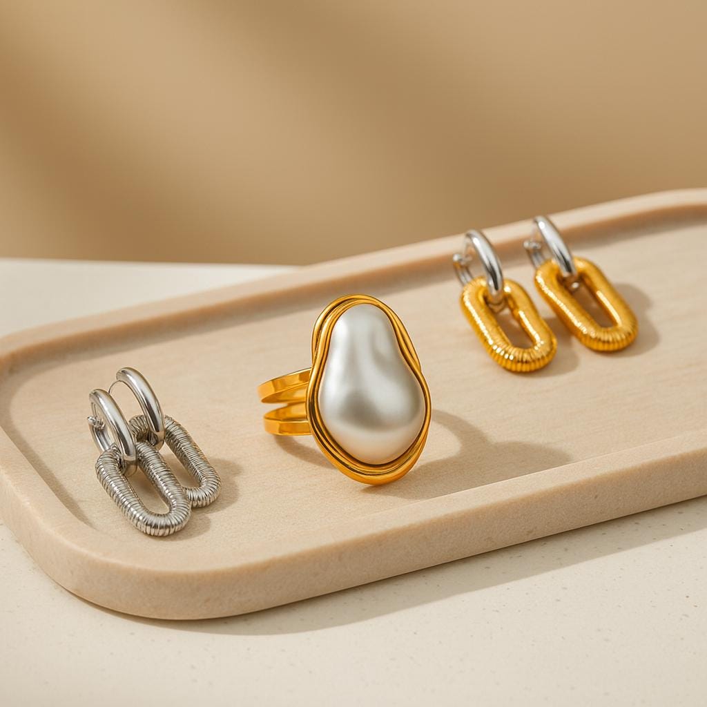 Baroque Pearl Statement Ring | 18K Gold Plated