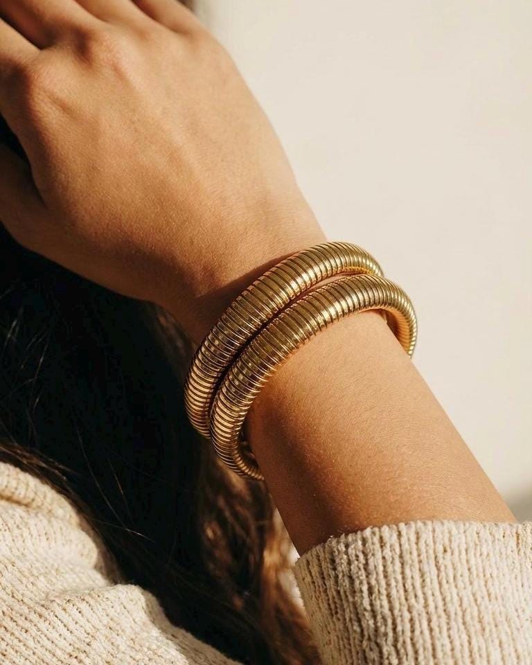 Double Bangle Bracelet Set (2 Pieces) | 18K Gold Plated