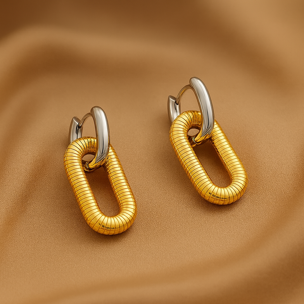 Modern U-Shape Hoop Earrings (18K Gold Plated)