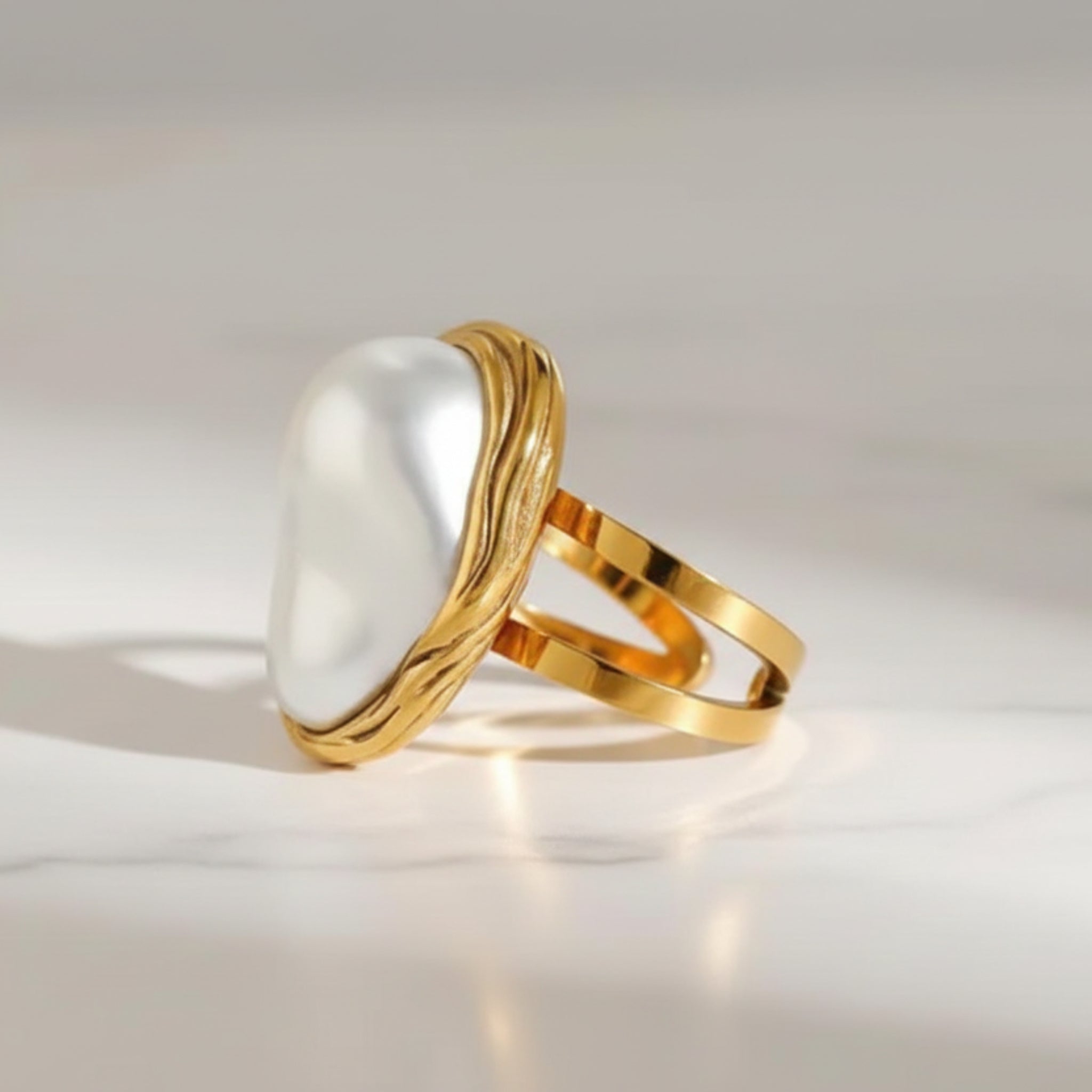 Baroque Pearl Statement Ring | 18K Gold Plated