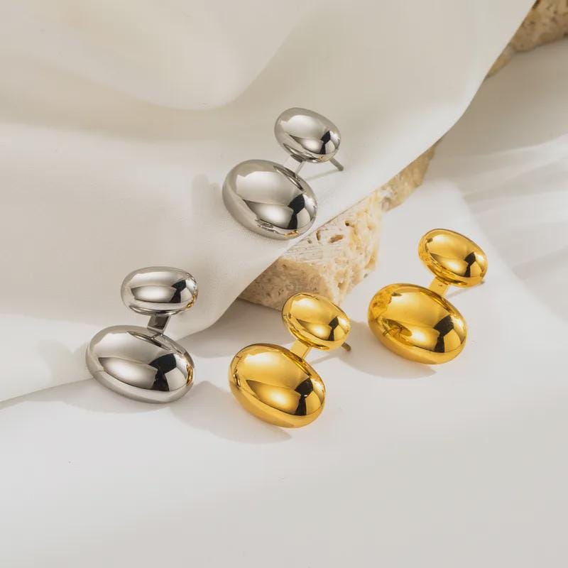 Geometric Stud Earrings: Hypoallergenic Stainless Steel Earrings