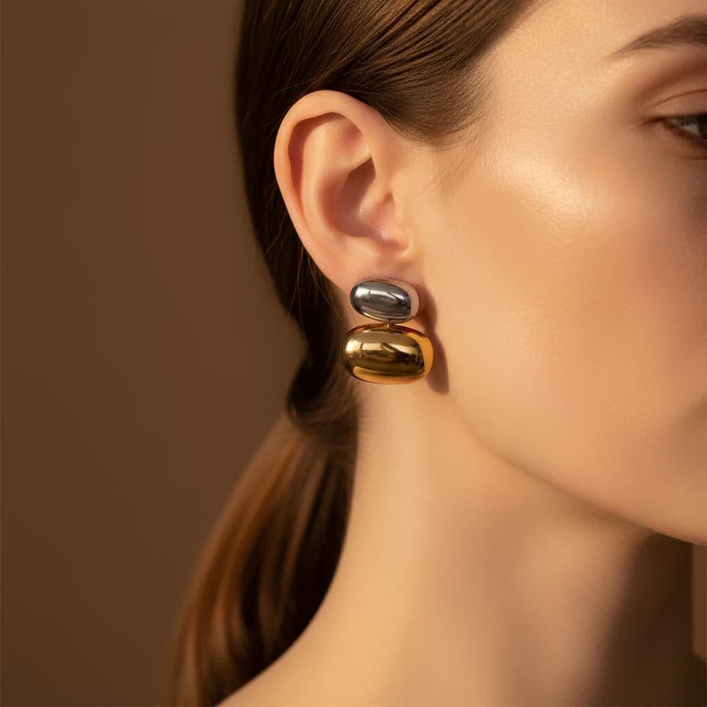 Geometric Stud Earrings: Hypoallergenic Stainless Steel Earrings