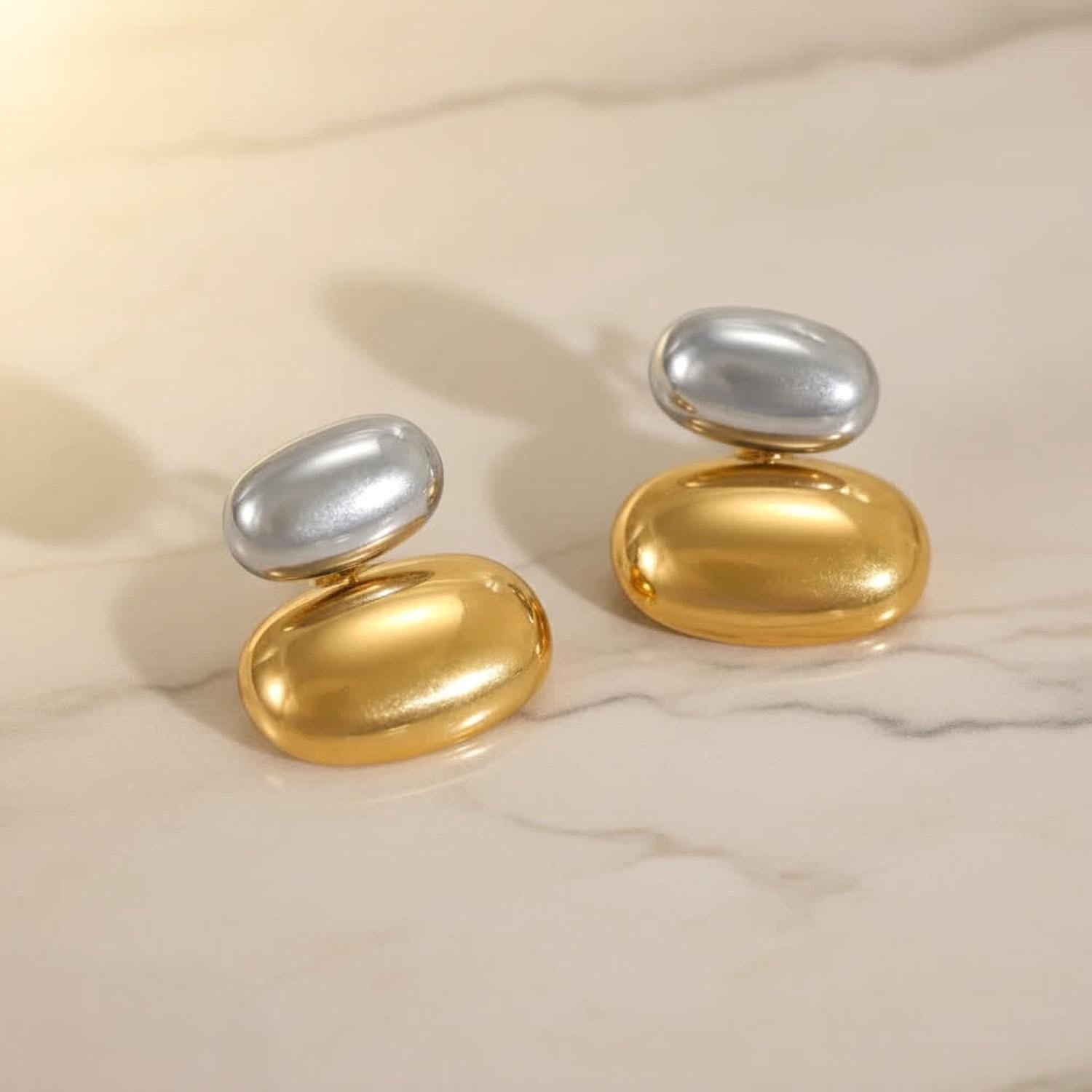 Geometric Stud Earrings: Hypoallergenic Stainless Steel Earrings