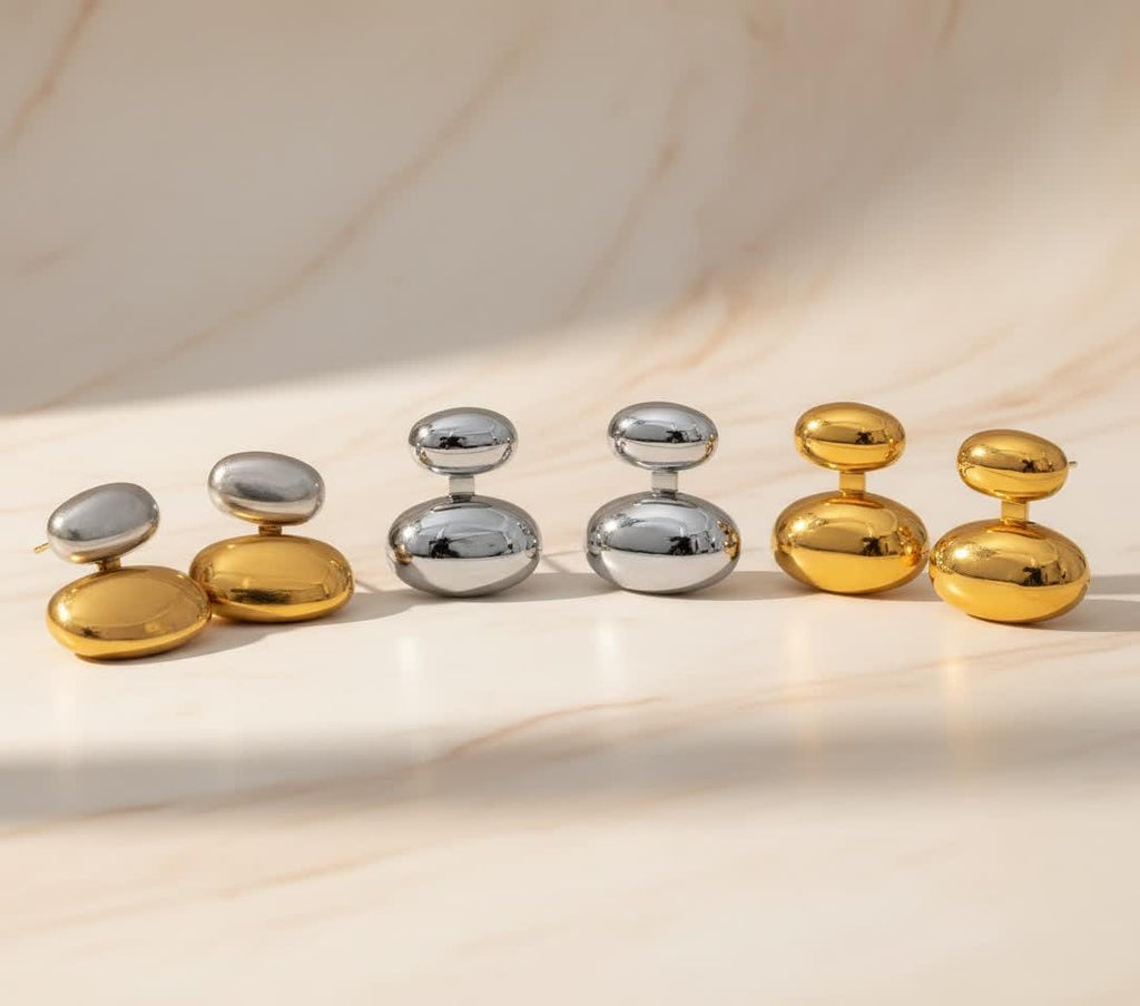 Geometric Stud Earrings: Hypoallergenic Stainless Steel Earrings