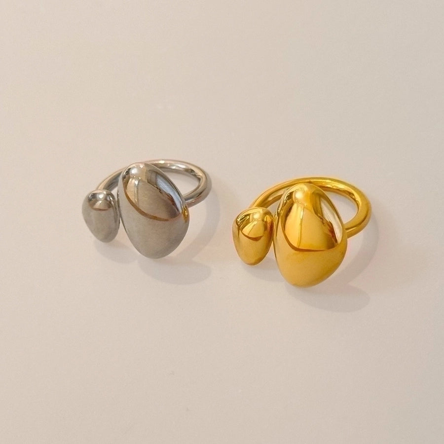 Jewelry IG Style Exaggerated Simple Style Solid Color 304 Stainless Steel 18K Gold Plated Open Rings
