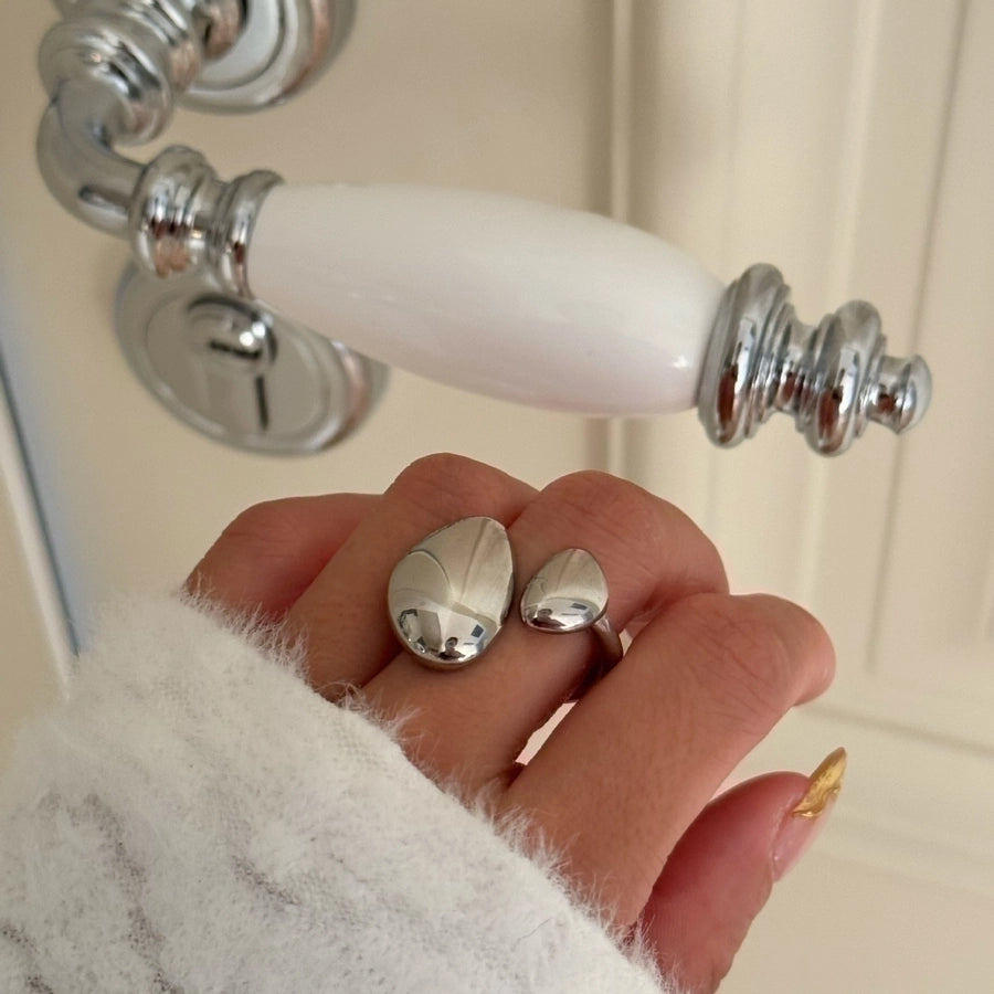 Jewelry IG Style Exaggerated Simple Style Solid Color 304 Stainless Steel 18K Gold Plated Open Rings
