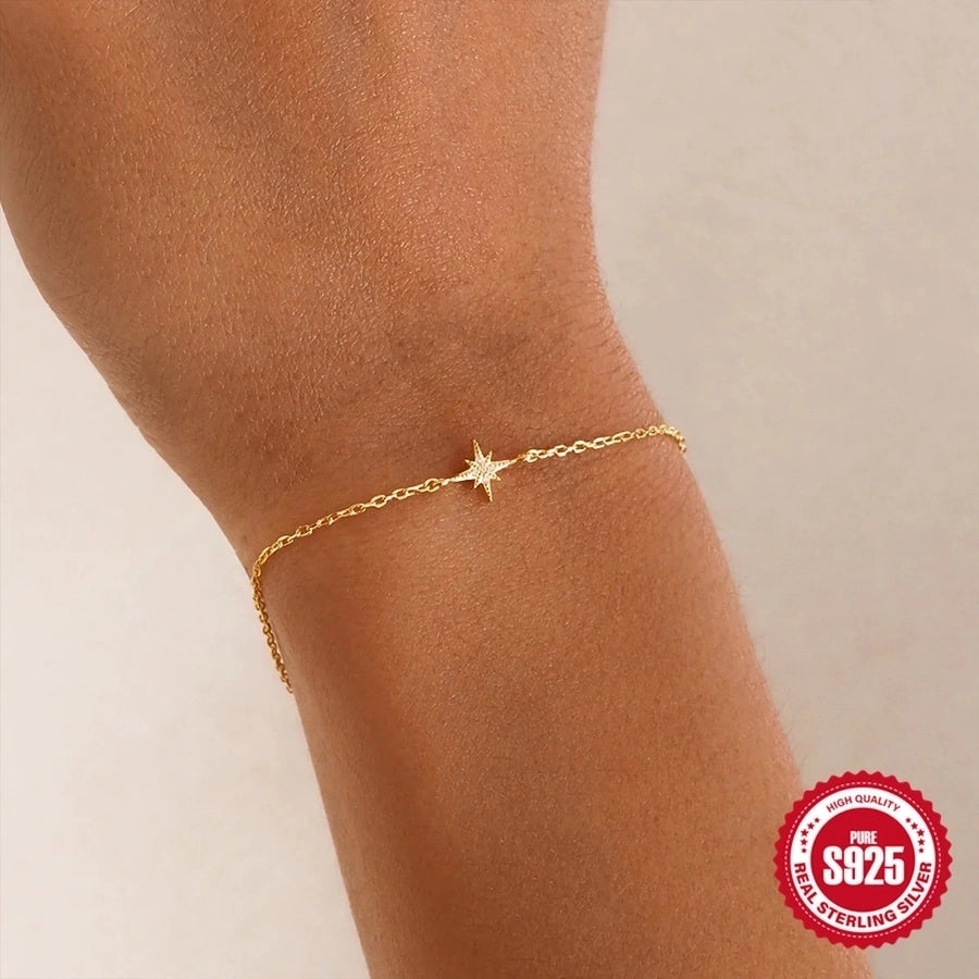 925 Sterling Silver Bracelets Simple Style