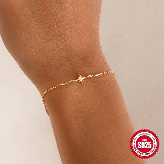925 Sterling Silver Bracelets Simple Style